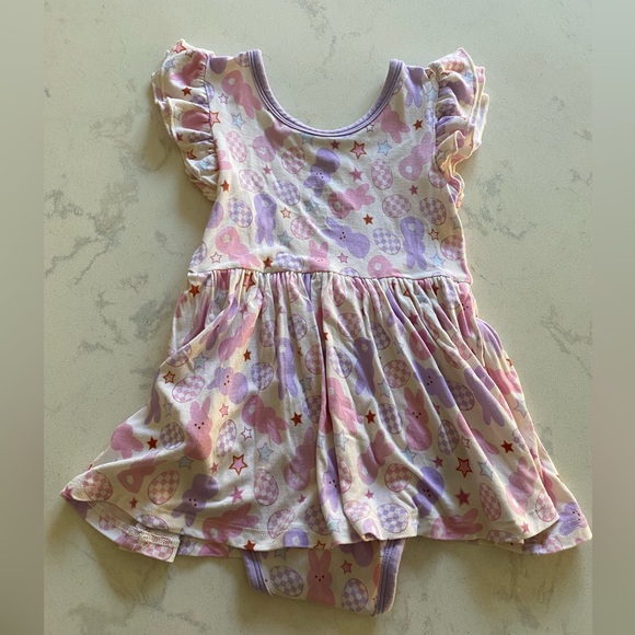 Dream Big Little Co Bunny and Egg Twirl Bodysuit Dress - Picture 4 of 4